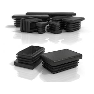 PD&reg; Bouchons &agrave; lamelles 45x25 mm pour Tube carr&eacute; | Embouts rectangulaires PE | Bouchon Pied de Chaise | Bouchon Tube Carr&eacute; pour Tubes M&eacute;talliques, Chaises, Canap&eacute;s, Tables et &eacute;tag&egrave;res | 4 pcs. (CD_Commerce, neuf)