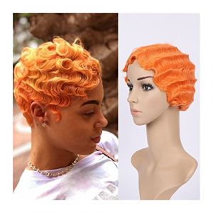 Perruque 6 Pouces Courte Perruque Ondul&eacute;e R&eacute;tro Courte Perruques Africaines Boucl&eacute;es Pour Femmes Noires D'Aspect Naturel Perruque Synth&eacute;tique R&eacute;sistante &Agrave; La Chaleur Perruques Grises Pour Femmes (12 (ydxdsp, neuf)