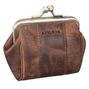 STILORD 'Dolly' Petit Portefeuille Cuir Femme Retro Elegant - Porte Monnaie Femmes Petite Taille Vintage - Ideal comme Bourse en Cuir Porte-Feuille Fermoir Clic Clac, Couleur:Marron Moyen (STILORD Cuir, neuf)