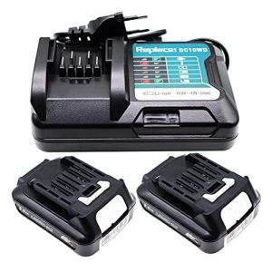 GOLEMON&reg; 2X 12V 2000mAh BL1021B Batterie avec Chargeur DC10WD pour Batterie BL1016 BL1041B BL1040B BL1020B pour Chargeur DC10SB DC10WC; DF031D TD110D JR103D JR105D HSS01D HP332D (golem, neuf)