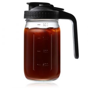 Pichet Mason Pot avec couvercle Pichet en Verre 32 Oz large ouverture Pot Mason Gradué pour Jus Lait Café Limonade Boisson (xizhao777, neuf)