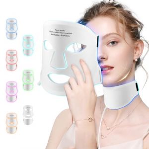 Masque de th&eacute;rapie &agrave; la lumi&egrave;re rouge pour soins de la peau, appareil de raffermissement de la peau, 7 couleurs de r&eacute;glage du mode de masque LED &ndash; rajeunissement, raffermissement du visage (zhuzhoumengliushangmaoyouxiangongsi, neuf)