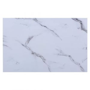 Hooz Plaque de Verre 60x100cm pour Po&ecirc;le et Tablette en Aspect Marbre - Protection avec Verre de S&eacute;curit&eacute; Tremp&eacute; 6mm, Pare-&eacute;tincelles, Fond pour Chemin&eacute;e (Blanc) (HOOZ Shop, neuf)