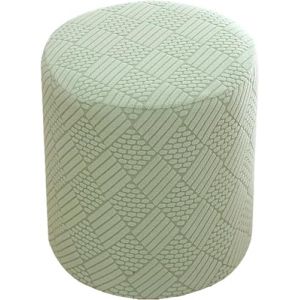 uyeoco Housse de Pouf Ottomane Rond Extensible, Petite/Grande Housse de Tabouret Confortable et Anti-poussière pour Tabouret Rond, Housse de Pouf Lavable en Machine avec élastique(Green,L) (Fengzi Comprehensive, neuf)