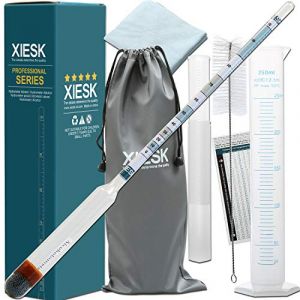 XIESK Alcoomètre Pèse-Alcool Densimètre 0-100 Vol% pour Alcool distillé et spiritueux Alcool, spiritueux et Le Whisky, la Vodka Cylindre à Mesure 250ML Mode d’Emploi en français (laoyoung, neuf)