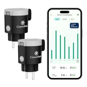 GreenSun Prise Exterieure Etanche, Prise Connectée, Programmateur Prise Electrique, Prise programmable, Prise Connectée Alexa, Prise Consommation Electrique, Prises Connectées et Intelligentes 2PCS (WindyHomeStore, neuf)