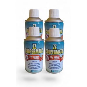 Lot de 4 Recharges ZZ Coopermatic fly killer 250 ml Formule à base de pyrèthre naturel (STOP INSECTES, neuf)