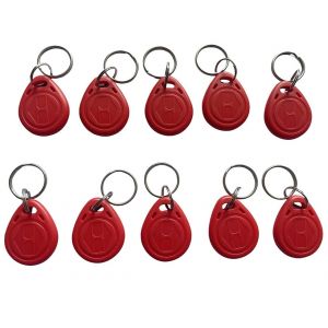 JWFKWNH Lot de 10 porte-cl&eacute;s RFID 125 kHz avec &eacute;tiquette RFID em4100 (rouge) (JIAJIE MRO, neuf)