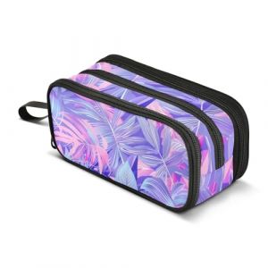 Trousse à crayons avec plantes tropicales et fleurs, grande capacité pour garçons et filles, trousse à crayons à 3 compartiments pour étudiants, papeterie, marqueur pour l'école, le bureau, le (qianjiangshihuchaoshangmaoyouxiangongsi, neuf)