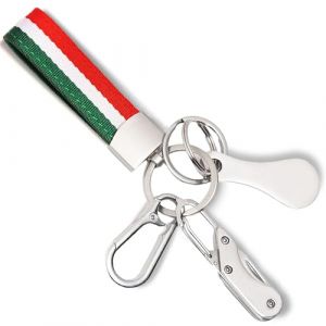 Artisoul Porte-cl&eacute;s avec Drapeau Italien Tricolore Bracelet, Mousqueton, Jeton de Caddie, Mini Couteau Poche | Porte-cl&eacute;s Pratique pour Voiture, Moto, Voyages, Courses et Activit&eacute;s Outdoor (Artisoul EU, neuf)