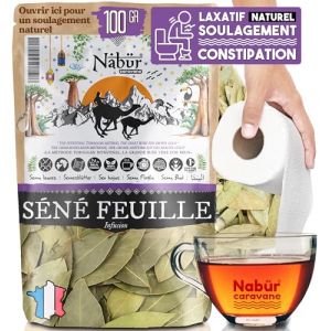 100gr Tisane Feuille de S&eacute;n&eacute; (+67 tasses), Soulage Constipation, Tisane Th&eacute; Laxatif, 100% Naturelle, Sans additifs - NAB&Uuml;R (Biodune Riviera, neuf)