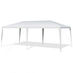 COSTWAY Tonnelle de Jardin 3 M x 6 M &Eacute;tanche, Tonnelle Pliante en Tube M&eacute;tal 6 Cordes &agrave; Vent et 12 Piquets, pour F&ecirc;tes Commercial Mariage, Blanc (FDS GmbH, neuf)