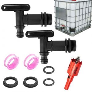 Robinet pour Cuve WISIRENT, 2 Pièces 3/4in Robinet Recuperateur Eau de Pluie Robinet Cuve, Robinet Jardin Robinet pour Recuperateur d Eau pour Le Jardin, l'Industrie, Recuperateur Eau de Pluie (wensu-U, neuf)