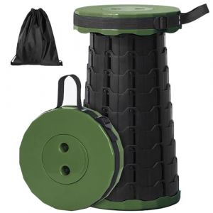 GeeRic Tabouret de Camping Portable, Chaise Pliante r&eacute;tractable Tabouret de Camping Pliable t&eacute;lescopique Pliable pour la p&ecirc;che en Plein air randonn&eacute;e Jardinage BBQ Vert (GeeRicDirect, neuf)