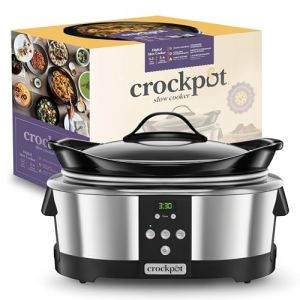 Crock-Pot SCCPBPP605 Mijoteuse &eacute;lectrique programmable, 5,7L (5-6 personnes), avec minuterie num&eacute;rique, Inox (PlanetaHuerto-es, neuf)
