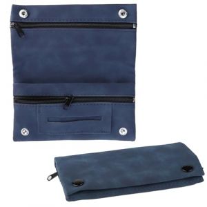 LHOEST Blague a Tabac Cuir Blague à Tabac à Rouler Homme Femme Cuir Pochette Tabac a Rouler Porte-cigarettes Vintage Blague a Tabac Noir Brun Gris Kaki Bleu avec Compartiments (LINHao, neuf)