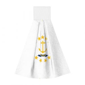 Lingettes absorbantes en velours corail avec drapeau de l'État du Rhode Island – Serviettes à suspendre pour cuisine, salle de bain, camping, extérieur et plus encore (gaunjuhaodianpu, neuf)