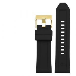 ewgrkba Bracelet de montre en caoutchouc de Silicone, 24mm, 26mm, 28mm, Compatible avec Diesel DZ4496 DZ4427 DZ4487 DZ4323 DZ4318 DZ4305, Bracelet de montre for hommes(Black gold buckle,26mm) (Wu Xingduo - Store, neuf)
