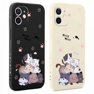 Coiwxmoi 2 Pi&egrave;ces Coque pour iPhone 12 Mini 5,4 Pouces, &Eacute;tui de Protection avec Aesthetic Design Motif, Antichoc Silicone TPU Anti-Rayures Housse Etui Bumper Cover pour iPhone 12 Mini, Chat 03 (TERRA NOVA DISTRIBUTORS, neuf)