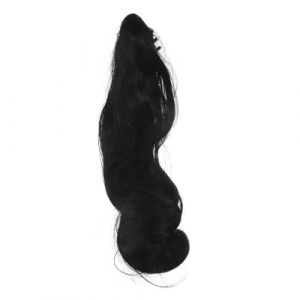 Homoyoyo Queue de Cheval Clip-in Ondul&eacute;e Noire Extension Synth&eacute;tique Volumineuse avec Pince Griffe pour Femmes Postiche &agrave; Clip Rapide pour Coiffure Haute ou D&eacute;sordonn&eacute;e (S Wisdom HF, neuf)