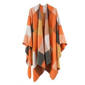 G&eacute;n&eacute;rique Poncho Ch&acirc;le Femme &Eacute;charpe Cape &Eacute;paissie El&eacute;gant Chaud Hiver Grand Taille Foulard Chaud Ouverture Cachemire d'imitation Douce Ch&acirc;le Cadeau de No&euml;l pour Femme (qieycgd, neuf)
