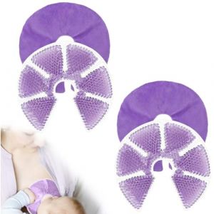2PC Set Coussinet Gel Allaitement, Compresse Froide Et Chaude Pour Sein, Grands Coussinets Rafraîchissants Pour l'Allaitement, Coussinets De Gel D'Allaitement Chaud Et Froid Les Mamans (TUITUII, neuf)