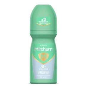 Déodorant et antisudorifique à bille Mitchum Women 48H Protection 48H (100 ml), non parfumé, testé par des dermatologues, l'emballage peut varier (Direct Care, neuf)