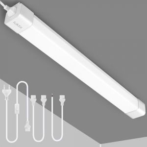 Plafonnier LED 43cm| 18W 2000lm Neon LED Tube avec Interrupteur et Prise| Reglette LED Etanche IP66 | Neon LED Garage Blanc Froid 5000k | Plafonnier LED Barre pour Atelier Garage Cuisine Bureau (INVOVNI, neuf)