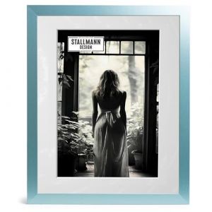 Stallmann Design Cadre photo avec passe-partout 60 x 80 cm (image 50 x 70) | Couleur : Vert pastel | Bague de cadre de 30 mm d&rsquo;&eacute;paisseur (Stallmann Design, neuf)