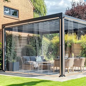 BeGrit B&acirc;che Transparente Exterieur avec Oeillets 0.3mm Epaisse B&acirc;che Imperm&eacute;able PVC 280g/m&sup2; avec Corde Bache de Protection Bache Plastique Transparente B&acirc;ches pour Serre Terrasse Pergola, 2x1M (BeGritEU, neuf)
