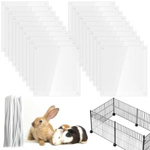 Lot de 20 inserts de cage pour animaux de compagnie - 26 x 21 cm - Protection de l'urine - Avec 100 attaches de c&acirc;ble en acier inoxydable - Pour lapins, cochons d'Inde, hamsters, chinchillas et autres (CHENXIKEJIEU, neuf)