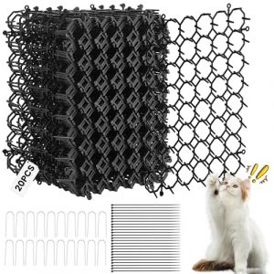 Yimomoyi 20PCS Tapis Anti Chat, 20 x 15 cm Tapis Anti-Chat avec Pointes, Pic Anti Chat Repousse Chat Exterieur Tapis Anti Chien avec Epine(avec 20 Clous 25 Attaches de Câble) (YIMOMY, neuf)