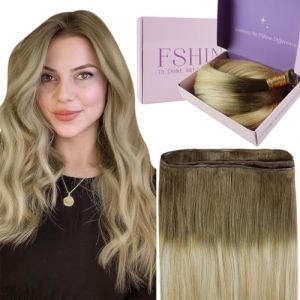 Fshine Génie Tissage Bresilien Naturel 60G 50Cm Brun Moyen à Blond Miel et Blond Tissage Bresilien Lumière Cheveux Humain Mèches Raides Extension Cheveux Naturel Couleur 6 27 60 (Fshine Hair Eu, neuf)