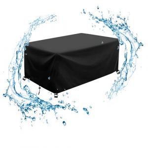 AJALGZ Housse Protection Salon de Jardin 200x120x75cm/LxlxH Bache de Protection Exterieur Table Housses de Meubes avec Boucle de Verrouillage Bânch Salon de Jardin pour Table Chaise Set-Noir (YouZheng, neuf)
