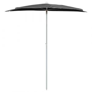 Frdhee Parasol de balcon, demi-parasol avec m&acirc;t, 180 x 90 cm, anthracite, pour jardin, terrasse, arri&egrave;re-cour et piscine (Newyoyi, neuf)
