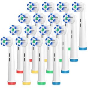 AnjoCare Têtes de brosse de rechange pour Oral B,16 paquets de têtes de brosse à dents sensibles,têtes de brosse ultra fines compatibles avec Oral B Professional Care/Vitality/Pro/Smart Series (AnjoCare EU, neuf)