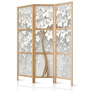 murando - Paravent Intérieur Japonais 135x172 cm - Séparateur de Pièce en Bois Naturel et Toile Imprimée - Cloison de Séparation pour Chambre à Coucher - b-B-0475-bh-b (murando, neuf)