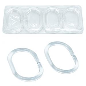12pcs Anneaux de Rideau de Douche en Plastique en Forme de C Crochets de Rideau pour Rideau de Porte, Rideau de fenêtre (Transparent) (CARANNAC LTD, neuf)
