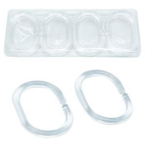 12pcs Anneaux de Rideau de Douche en Plastique en Forme de C Crochets de Rideau pour Rideau de Porte, Rideau de fenêtre (Transparent) (ANLIANYING LIMITED, neuf)