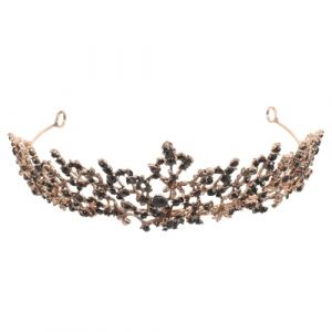 TOPPERFUN Couronne Diadème Baroque Alliage Doré avec Strass Scintillants pour Mariage Fête Anniversaire Bijou de Tête Élégant pour Femmes et Filles (Linuya, neuf)