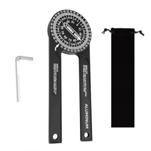 Flintronic Rapporteur d&rsquo;Angle, 7 pouces Rapporteur de Mesure d'Angle de Scie &agrave; Onglet, Angle de 360&deg;, Aluminium, Haute Pr&eacute;cision, pour Coupes Biaises Travail Du Bois construction Dessiner et Mesurer (flintronic, neuf)