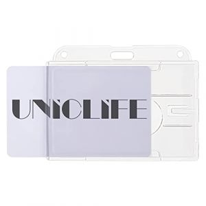 Uniclife Porte Badge Horizontal à 2 Cartes avec Fente pour le Pouce Protecteur de Boîtier PC Transparent Rigide pour ID d'Ecole de Bureau Cartes de Crédit Licences Passes, Lot de 2 (Dinglang, neuf)
