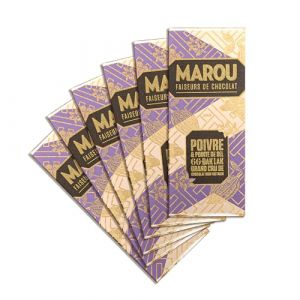 MAROU - Mini Tablette Chocolat Noir 66% Poivre & Sel - Grand Cru Dak Lak - 24 g - Sans Lécithine, Sans Gluten - Origine Vietnam (Lot de 6) (MAROU FRANCE, neuf)