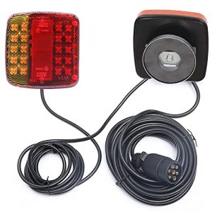 AGRISHOP Feux Arri&egrave;re Remorque LED 12V avec Magn&eacute;tique Marque E,Feu Remorque Led Kit avec C&acirc;ble7,5m avec Connecteur M&acirc;le Prise 7 Broches Etanche Feu Arriere pour Remorque Caravane V&eacute;hicules Agricole (AGRISHOP, neuf)