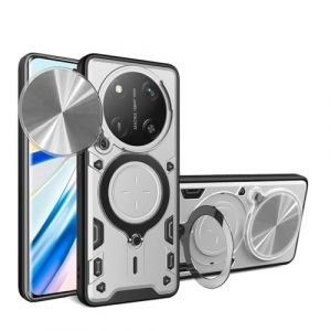 UPLAI Coque pour Honor Magic 7 Lite 5G (Magic7 Lite), Tr&egrave;s Mince Antichoc Armure Silicone Housse avec Glisser Cam&eacute;ra Cover et Magn&eacute;tique Support, Prime PC+TPU Durable &Eacute;tui.Argent&eacute; (UPINLY, neuf)