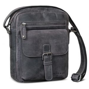 ROYALZ "Glendale sacoche homme cuir &ndash; Sac bandouli&egrave;re petite en cuir v&eacute;ritable &ndash; Sacoche vintage homme avec plusieurs poches, pratique et moderne (ROYALZ France, neuf)