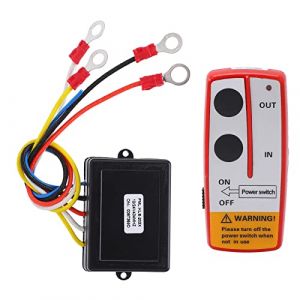 Relais De Treuil 24 Volt avec Telecomande,Kit de Télécommande de Treuil sans Fil, Kit de Commutateur de Télécommande sans Fil de Treuil Universel avec Récepteur 12V 24V pour Camion ATV SUV(Rouge) (Youluu-cd, neuf)