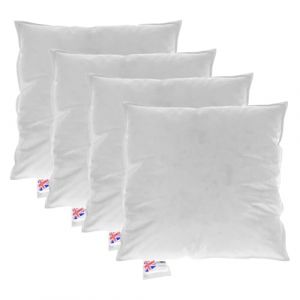 HOMESCAPES Coussin de garnissage en Duvet et Plumes d’oie et Coton, Coussin à recouvrir 40x40 cm – Lot de 4 (HOMESCAPES, neuf)
