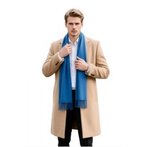 LA Ferani &Eacute;charpe pour homme en cachemire &eacute;l&eacute;gante pour l'automne et l'hiver, fine 185x65, &eacute;l&eacute;gante pour les occasions formelles, &eacute;charpe en cachemire &eacute;l&eacute;gante et souple, &eacute;charpe en laine, laine uni (LA FERANI, neuf)