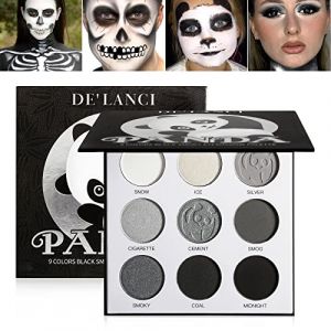 Afflano Palette de Fards à Paupières Smokey Noir Blanc Gris Argent Petite Foncé Mat Palette Maquillage Fard à Paupières Longue Durée Halloween Sfx Palette de Fards à Paupières Ultra-Mélangeable- Panda (Afflano Direct, neuf)